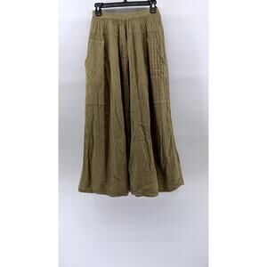 UNBRANDED Women's Tan Knit Pull-On Textured Midi Skirt SZ XS